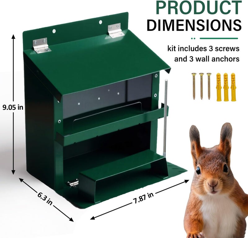 H HUGELEAF Squirrel Feeders for Outside, Metal Squirrel Feeder with A Removable Corn Cob Holder, Peanut Feeder for Squirrel, Chipmunks, Great Gifts for Squirrel Lovers & Nature Lovers - Image 2